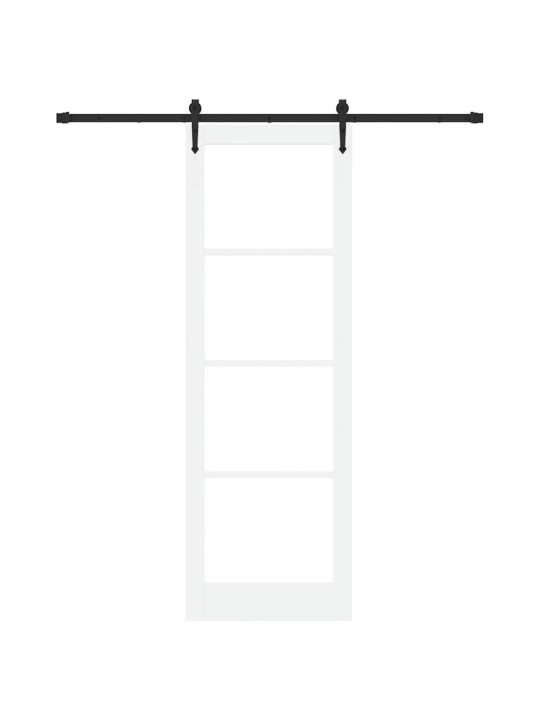 Slīdošas durvis manuāls balts 78 x 232 cm koks un metāls