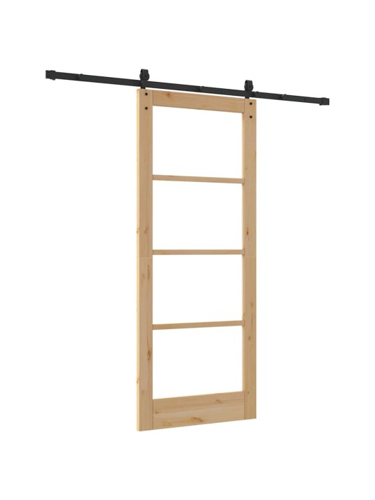 Slīdošas durvis manuāls brūna 83 x 202 cm koks un metāls