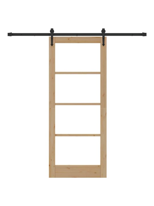 Slīdošas durvis manuāls brūna 83 x 202 cm koks un metāls