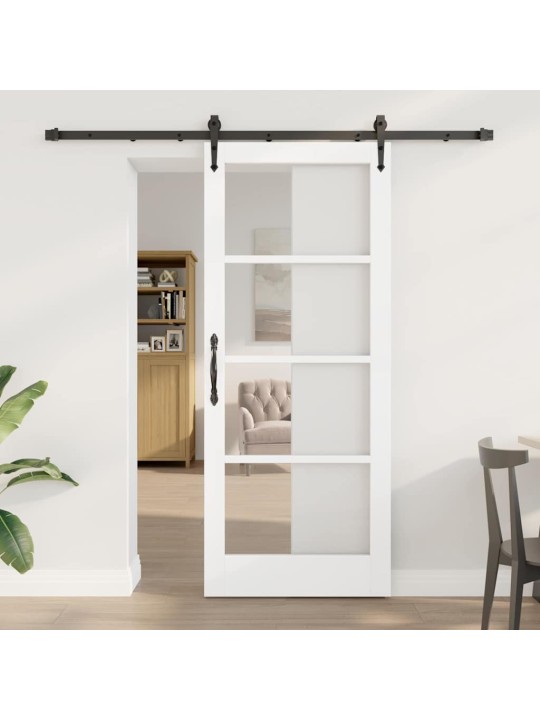 Slīdošas durvis manuāls balts 83 x 202 cm koks un metāls
