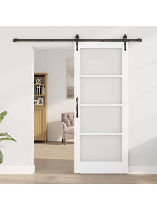 Slīdošas durvis manuāls balts 83 x 202 cm koks un metāls