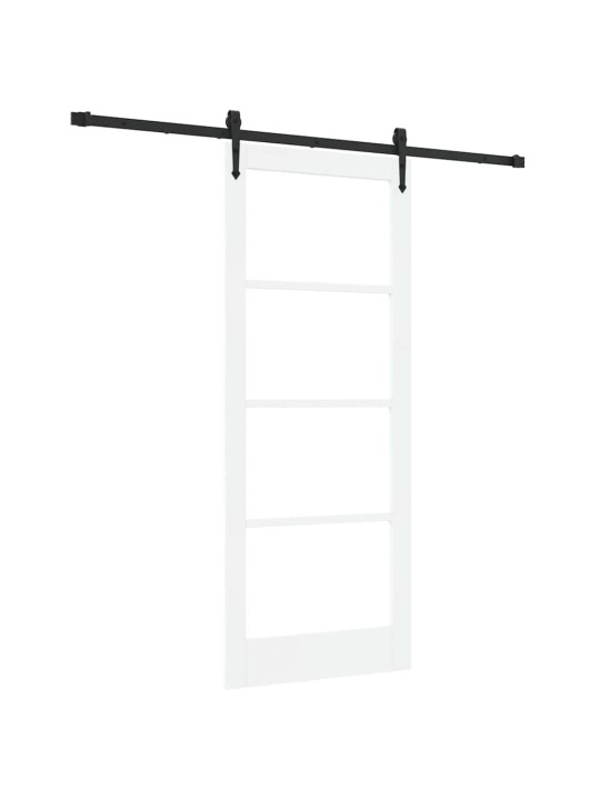 Slīdošas durvis manuāls balts 83 x 202 cm koks un metāls