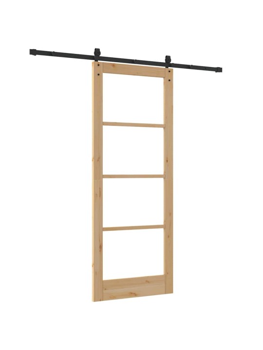 Slīdošas durvis manuāls brūna 83 x 211 cm koks un metāls