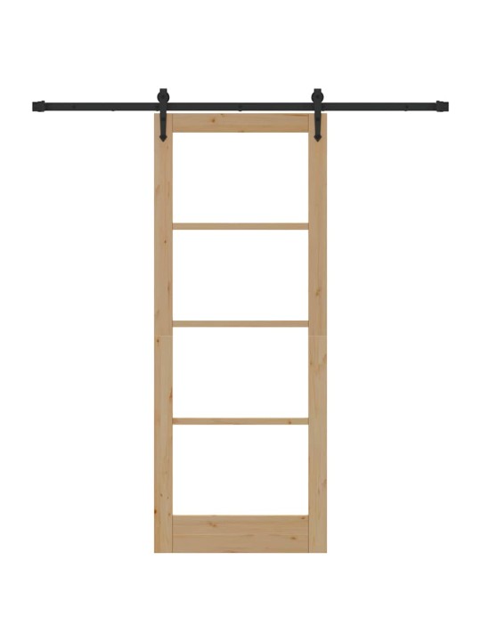 Slīdošas durvis manuāls brūna 83 x 211 cm koks un metāls