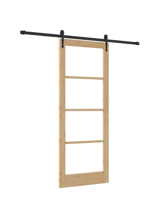 Slīdošas durvis manuāls brūna 83 x 211 cm koks un metāls