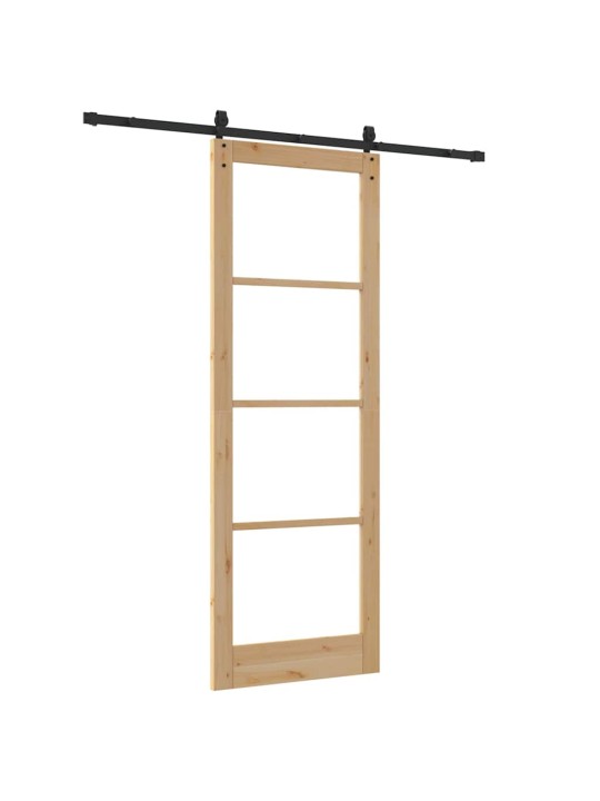 Slīdošas durvis manuāls brūna 83 x 232 cm koks un metāls