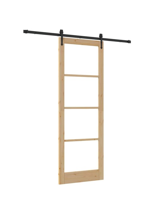 Slīdošas durvis manuāls brūna 83 x 232 cm koks un metāls