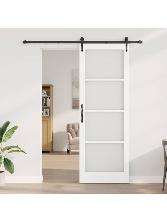 Slīdošas durvis manuāls balts 83 x 232 cm koks un metāls