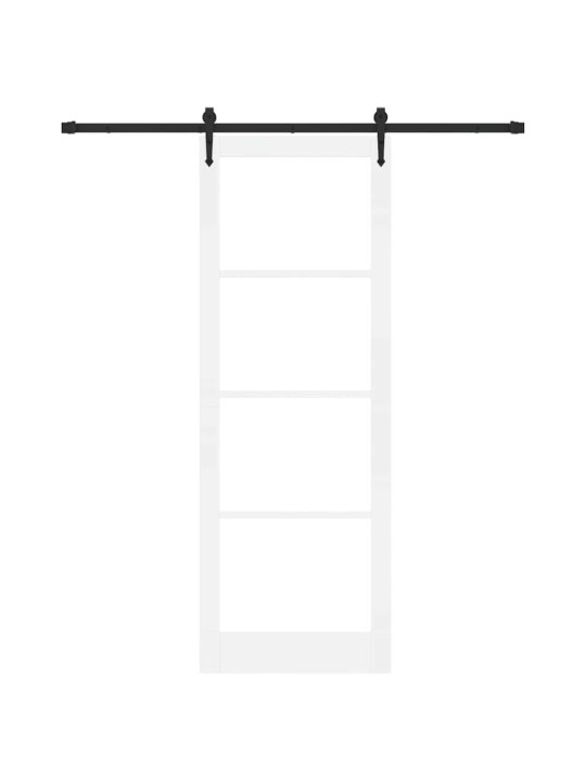 Slīdošas durvis manuāls balts 83 x 232 cm koks un metāls