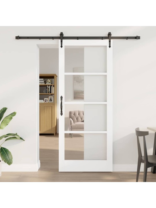 Slīdošas durvis manuāls balts 86 x 211 cm koks un metāls