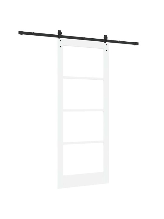 Slīdošas durvis manuāls balts 86 x 211 cm koks un metāls