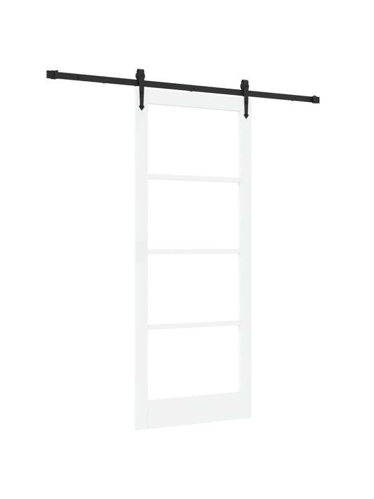 Slīdošas durvis manuāls balts 86 x 211 cm koks un metāls