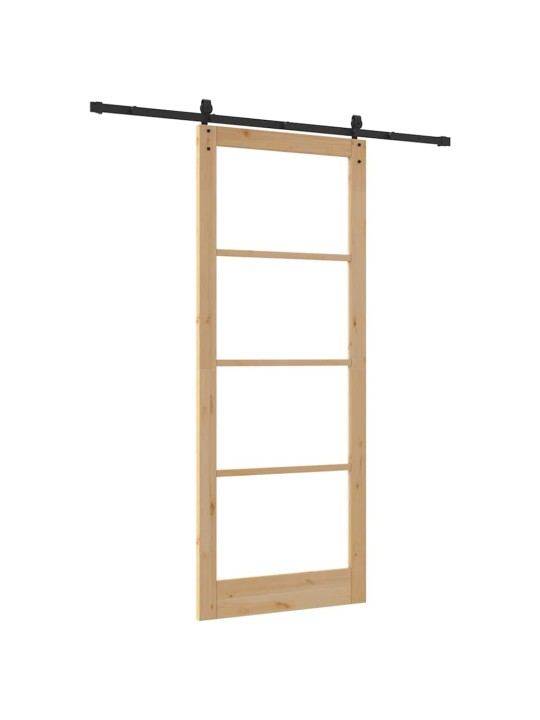 Slīdošas durvis manuāls brūna 93 x 232 cm koks un metāls
