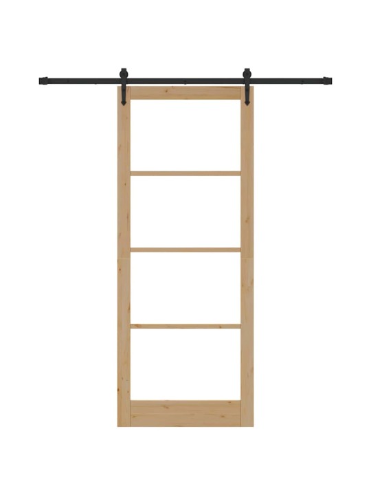 Slīdošas durvis manuāls brūna 93 x 232 cm koks un metāls