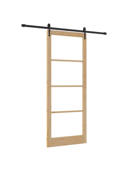 Slīdošas durvis manuāls brūna 93 x 232 cm koks un metāls