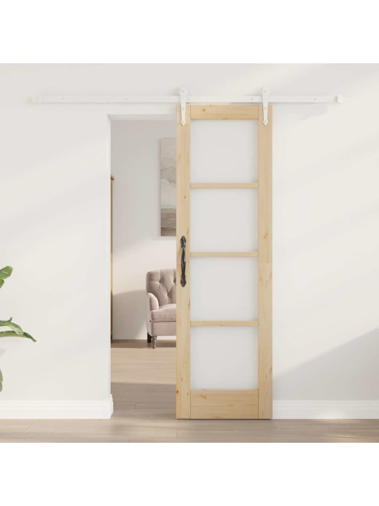 Slīdošas durvis manuāls brūna 61 x 198.5 cm koks un metāls