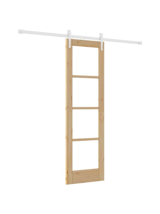 Slīdošas durvis manuāls brūna 61 x 198.5 cm koks un metāls