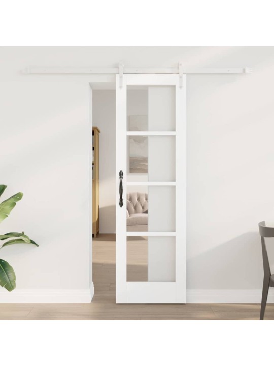 Slīdošas durvis manuāls balts 61 x 198.5 cm koks un metāls
