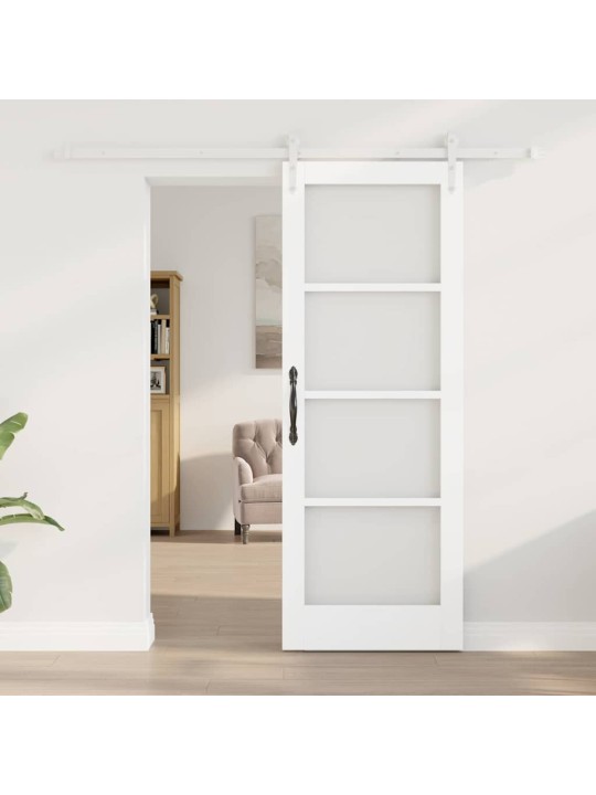 Slīdošas durvis manuāls balts 73.5 x 198.5 cm koks un metāls