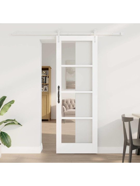 Slīdošas durvis manuāls balts 73.5 x 211 cm koks un metāls