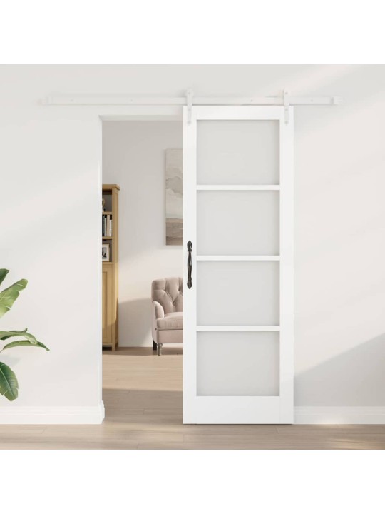 Slīdošas durvis manuāls balts 73.5 x 211 cm koks un metāls