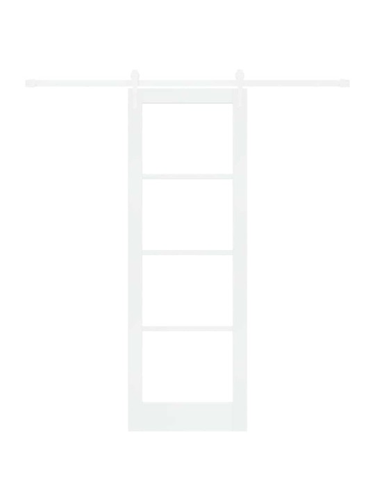 Slīdošas durvis manuāls balts 73.5 x 211 cm koks un metāls
