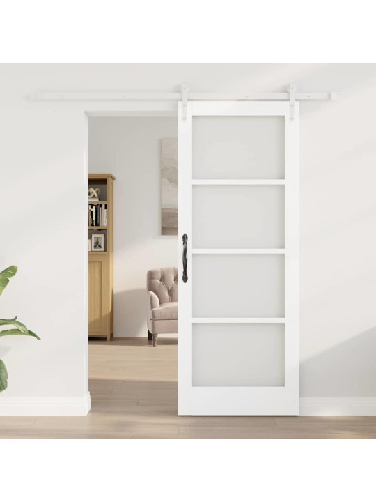 Slīdošas durvis manuāls balts 78 x 202 cm koks un metāls