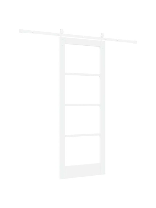 Slīdošas durvis manuāls balts 78 x 202 cm koks un metāls