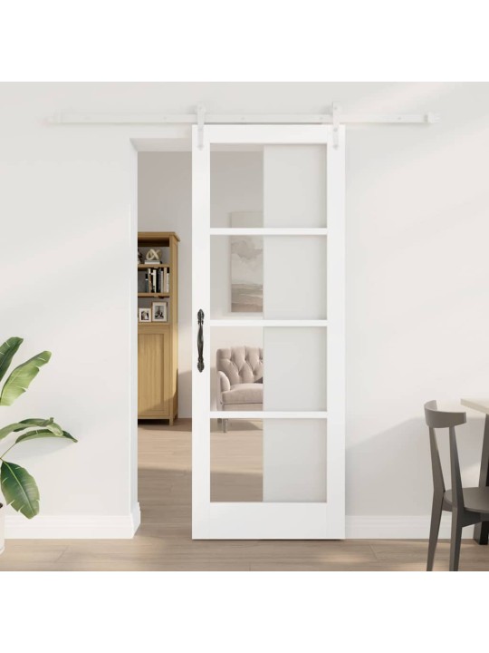 Slīdošas durvis manuāls balts 78 x 211 cm koks un metāls