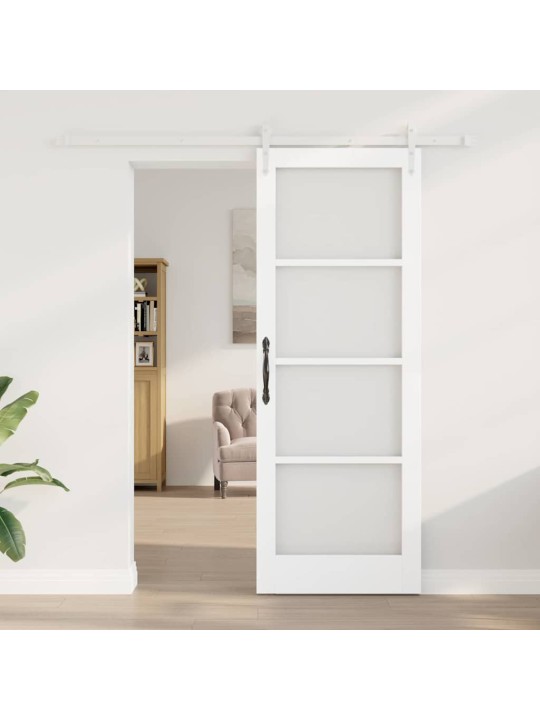 Slīdošas durvis manuāls balts 78 x 211 cm koks un metāls