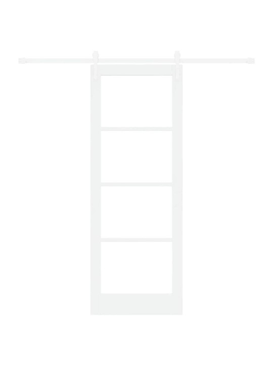 Slīdošas durvis manuāls balts 78 x 211 cm koks un metāls