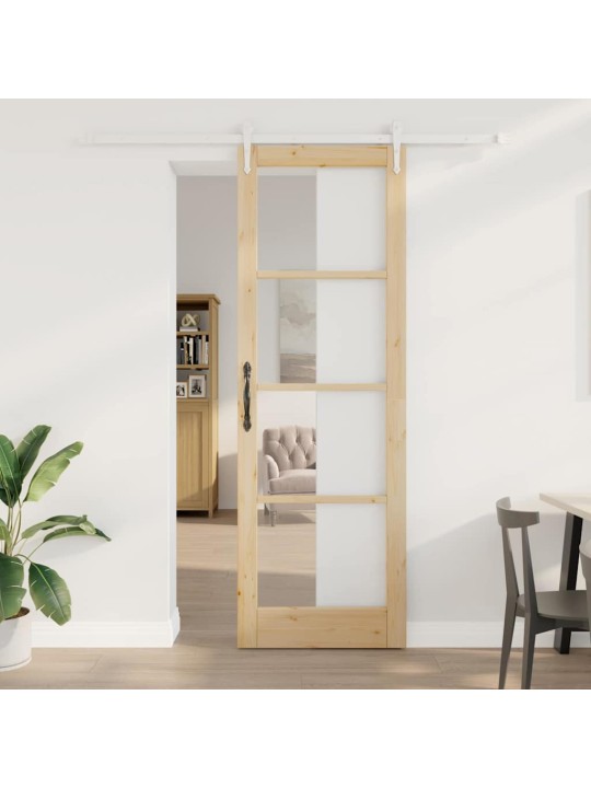 Slīdošas durvis manuāls brūna 78 x 232 cm koks un metāls