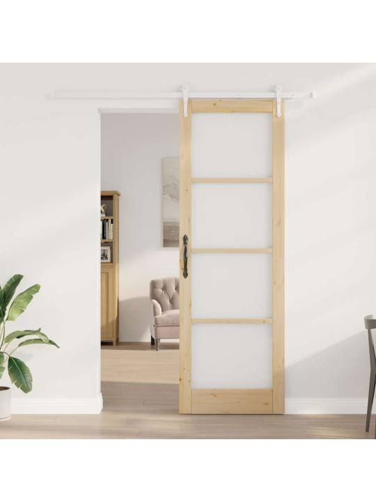Slīdošas durvis manuāls brūna 78 x 232 cm koks un metāls