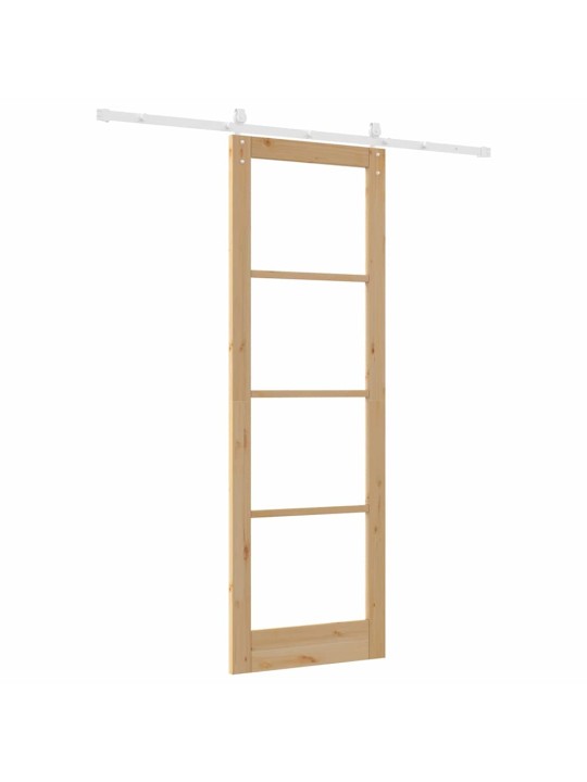 Slīdošas durvis manuāls brūna 78 x 232 cm koks un metāls