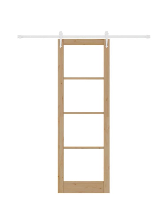 Slīdošas durvis manuāls brūna 78 x 232 cm koks un metāls