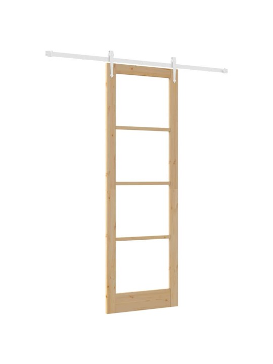 Slīdošas durvis manuāls brūna 78 x 232 cm koks un metāls