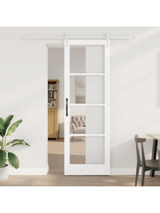 Slīdošas durvis manuāls balts 78 x 232 cm koks un metāls