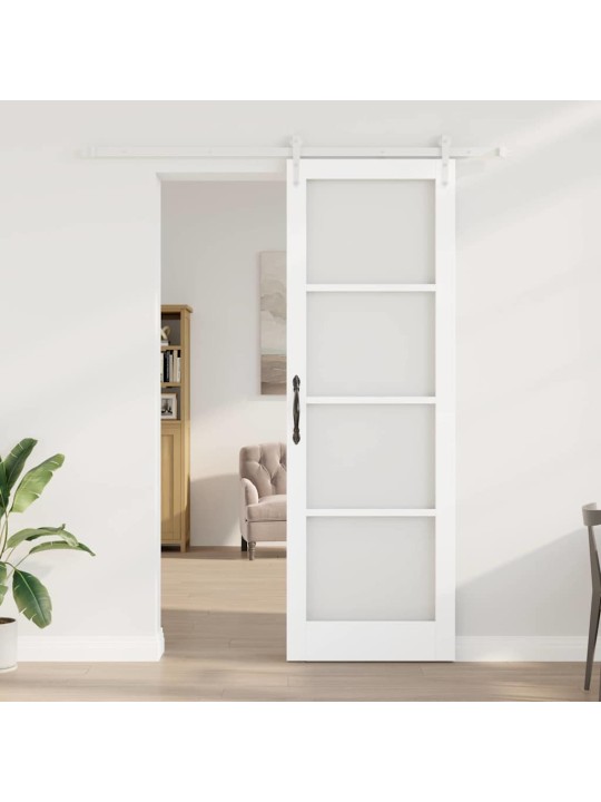 Slīdošas durvis manuāls balts 78 x 232 cm koks un metāls