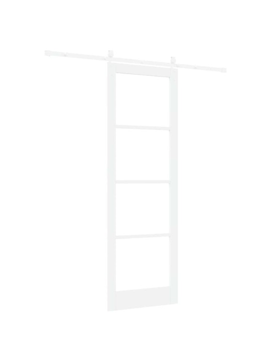 Slīdošas durvis manuāls balts 78 x 232 cm koks un metāls