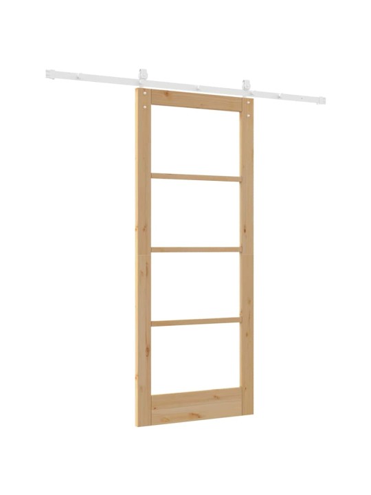 Slīdošas durvis manuāls brūna 83 x 202 cm koks un metāls