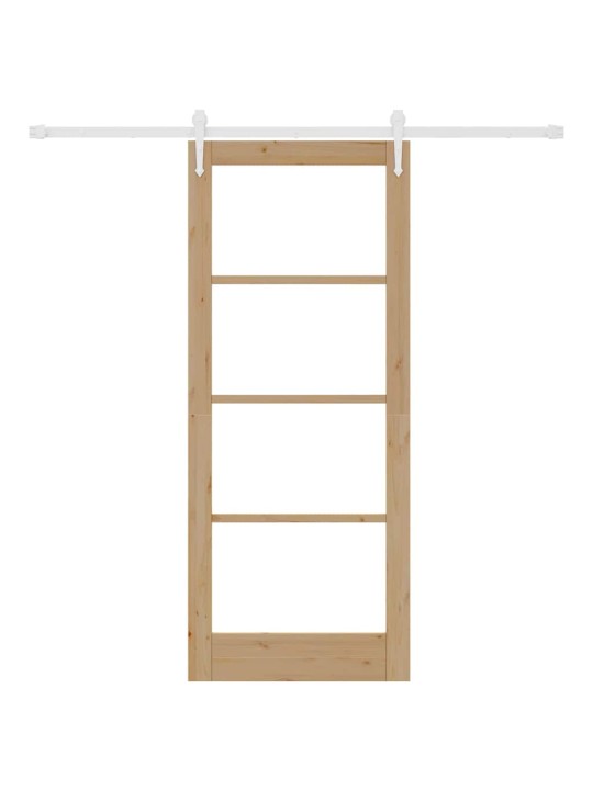 Slīdošas durvis manuāls brūna 83 x 202 cm koks un metāls