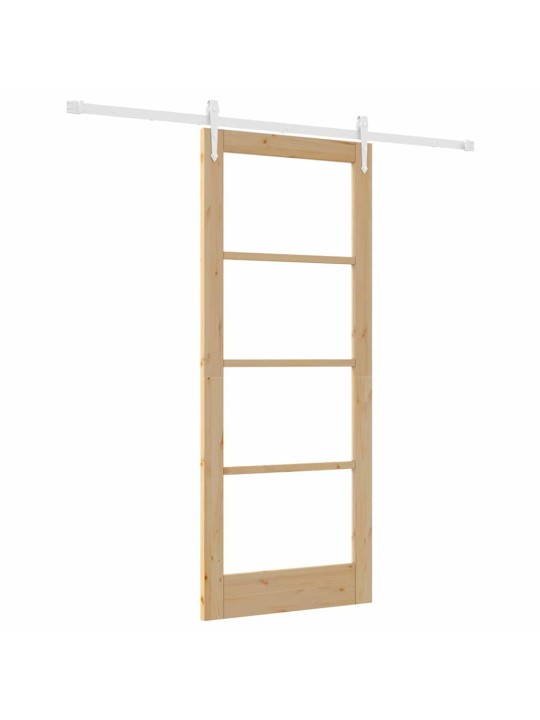 Slīdošas durvis manuāls brūna 83 x 202 cm koks un metāls