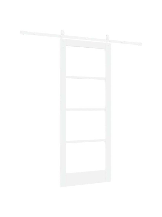 Slīdošas durvis manuāls balts 83 x 202 cm koks un metāls