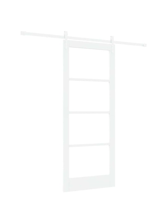 Slīdošas durvis manuāls balts 83 x 202 cm koks un metāls