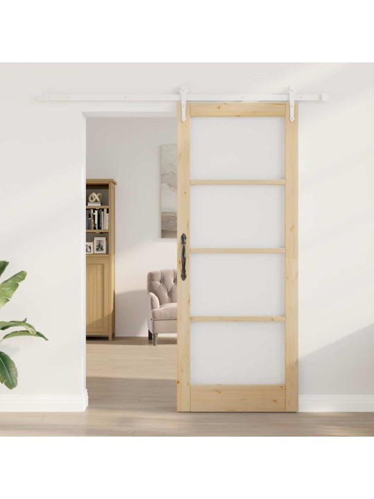 Slīdošas durvis manuāls brūna 83 x 211 cm koks un metāls