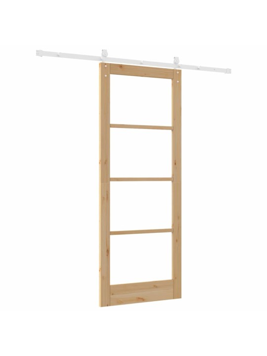 Slīdošas durvis manuāls brūna 83 x 211 cm koks un metāls
