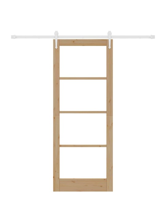 Slīdošas durvis manuāls brūna 83 x 211 cm koks un metāls