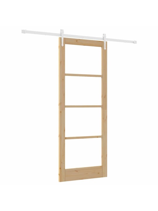 Slīdošas durvis manuāls brūna 83 x 211 cm koks un metāls