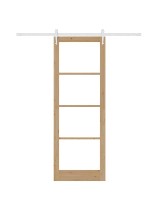 Slīdošas durvis manuāls brūna 83 x 232 cm koks un metāls