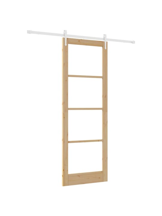 Slīdošas durvis manuāls brūna 83 x 232 cm koks un metāls